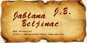 Jablana Beljinac vizit kartica